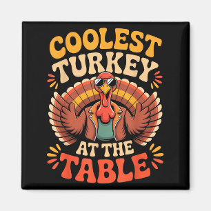Coolste Truthahn am Tisch Lustiger Thanksgiving-Ou Magnet