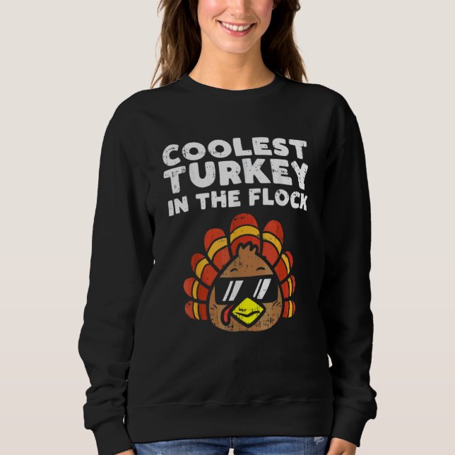 Coolste Truthahn Herde Niedliche Thanksgiving Kind Sweatshirt (Vorderseite)
