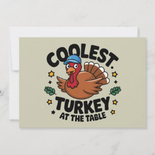 Coolste Türkei beim Erntedank am Tisch Feiertagskarte