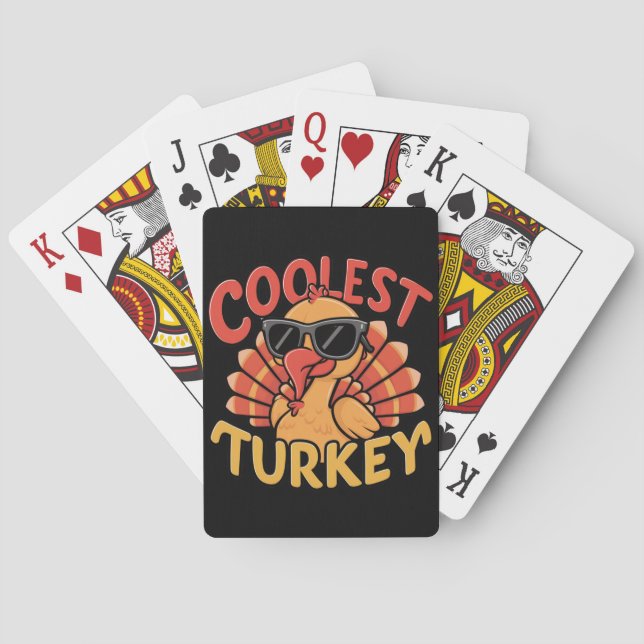 Coolste Türkei Kinder Erntedank Spielkarten (Rückseite)