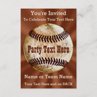 Coolste Vintage Baseball-Einladungen, IHRER TEXT Einladung