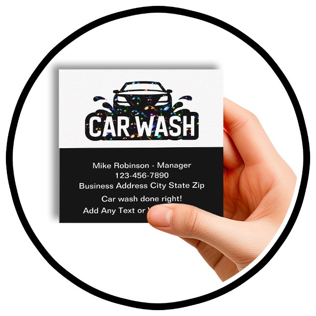 Coolste Wash Bubbles Car Business Cards Quadratische Visitenkarte (Von Creator hochgeladen)