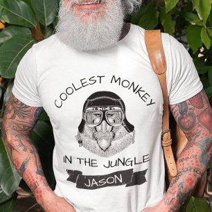 Coolster Affe im Dschungel Retro   Benutzerdefinie T-Shirt