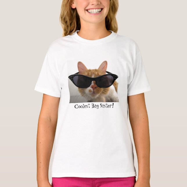 Coolster Big Sister Cool Cat Girls T - Shirt (Vorderseite)