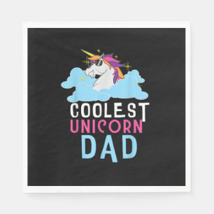 Coolster Einhorn-Vater Süße Einhorn-Freunde Lustig Serviette