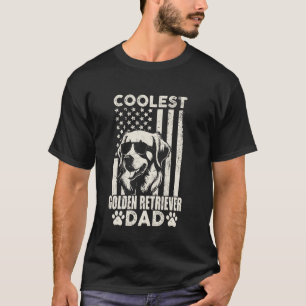 Coolster Golden Retriever-Vater Amerikanische Flag T-Shirt