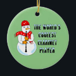 Coolster Klarinettenspieler Snowman Keramik Ornament<br><div class="desc">Ein humorvoller Holzblastee für Klarinettisten,  Schulmusiklehrer und Holzblasstudenten in Konzerten und Marching-Band.</div>