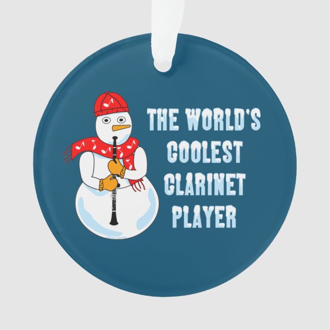 Coolster Klarinettenspieler Snowman Ornament (Vorderseite)