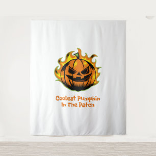 Coolster Kürbis im Patch Lustiger Halloween-Mann Wandteppich