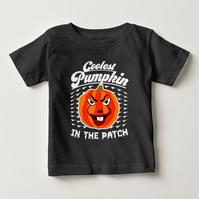 Coolster Kürbis in den Patch - lustiges Halloween Baby T-shirt (Vorderseite)