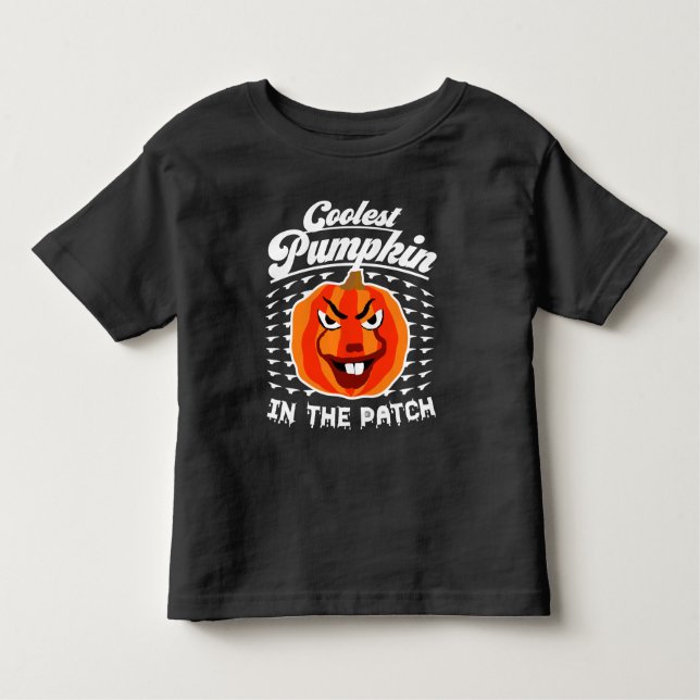 Coolster Kürbis in den Patch - lustiges Halloween Kleinkind T-shirt (Vorderseite)