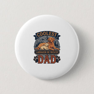 Coolster Labrador Retriever-Vater-Hund-Berg-Pfote  Button