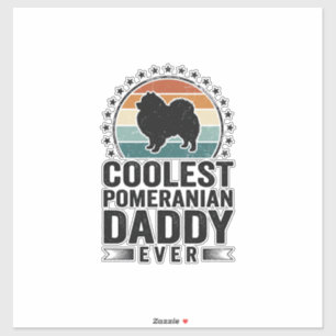 Coolster Pomeranian Papa Vintage Hund Papa Shirt_1 Aufkleber