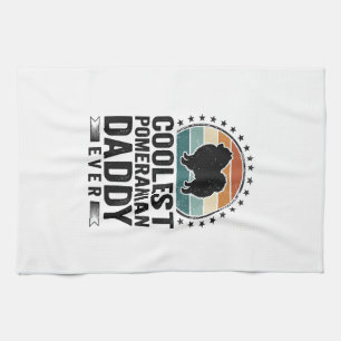 Coolster Pomeranian Papa Vintage Hund Papa Shirt_1 Geschirrtuch