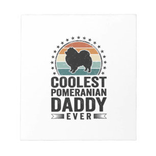 Coolster Pomeranian Papa Vintage Hund Papa Shirt_1 Notizblock