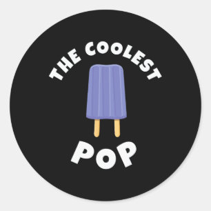 Coolster Pop Funny Vathers Day Cooler Vater Joke V Runder Aufkleber