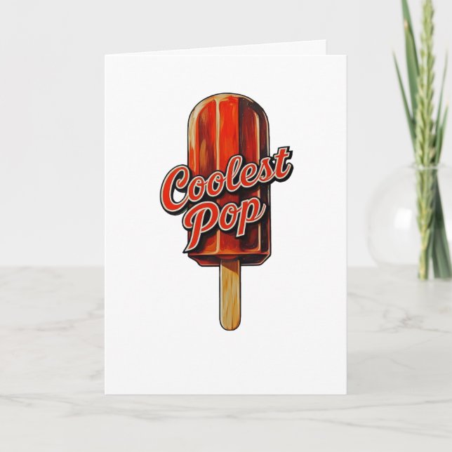Coolster Pop Funny Vathers Day Retro Vater Joke Karte (Vorderseite)