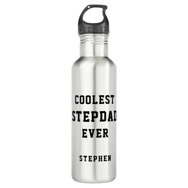 Coolster Stepdad je Typografie Personalisierter Va Edelstahlflasche (Vorderseite)