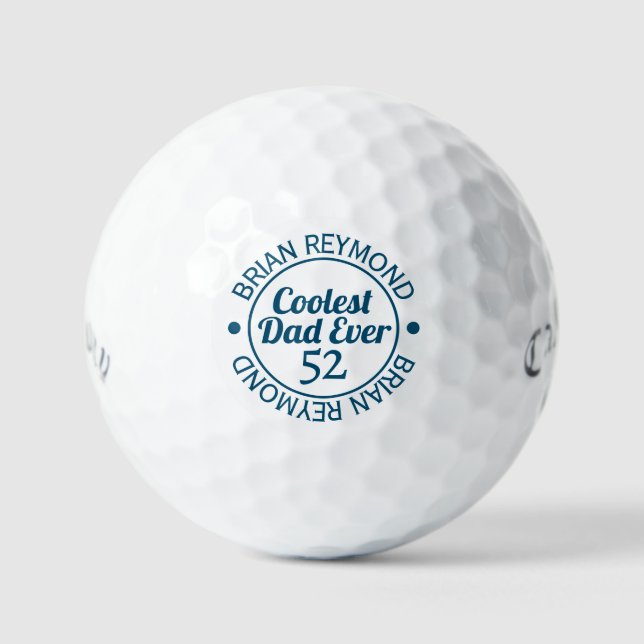 Coolster Vater je Golfer Geburtstagsgeschenk Golfball (Vorderseite)