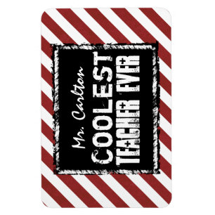 Coolstes Lehrer-überhaupt Tafel-Rot Stripes A04A Magnet