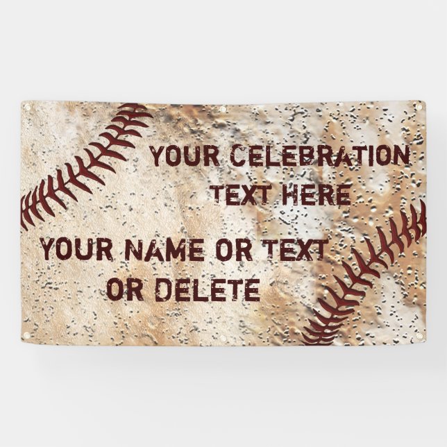 Coolstes Rustikales Personalisiertes Baseballbanne Banner (Horizontal)