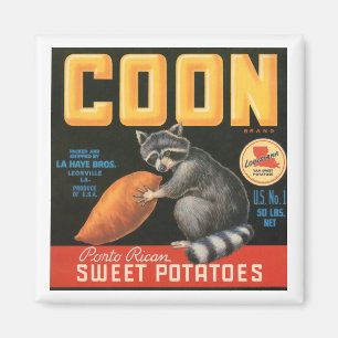 Coon Brand Sweet Potato Vintag Crate Label - Ra Magnet
