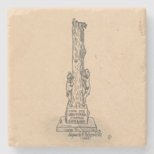 Coon Dog Marker Marmor Stone Untersetzer