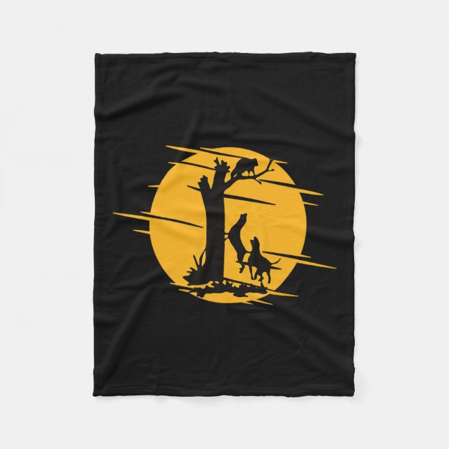 Coon Hound Dog Raccoon Howling - Spaß Coo Fleecedecke (Vorderseite)