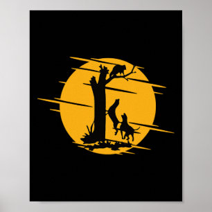 Coon Hound Dog Raccoon Howling - Spaß Coo Poster