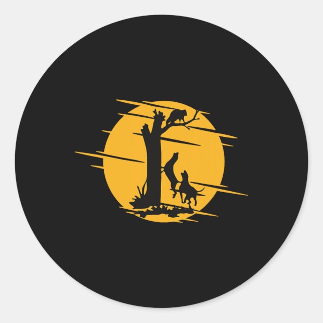 Coon Hound Dog Raccoon Howling - Spaß Coo Runder Aufkleber (Vorderseite)