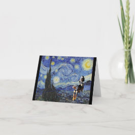 Coon Hound Hunde in Starry Night Parody Karte