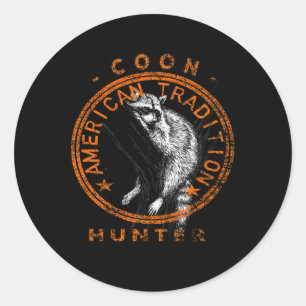 Coon Hunter American Patriotic Raccoon Jagd Tri Runder Aufkleber