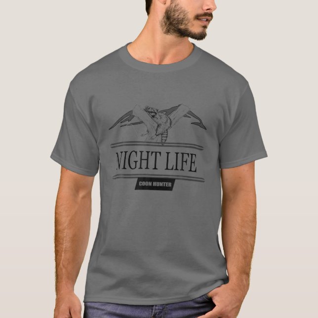 Coon Hunter - Nachtleben - Jagen im Freien T-Shirt (Vorderseite)