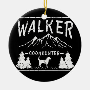 Coon Jagd Racoon Hunter Coonhound Hund Keramik Ornament