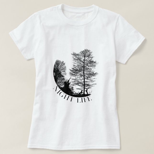 Coon Junting Night Life - Raccoon Hunter Hund Hund T-Shirt (Design vorne)