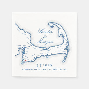 Coonamessett Inn Hochzeit Cape Cod Cocktail Serviette