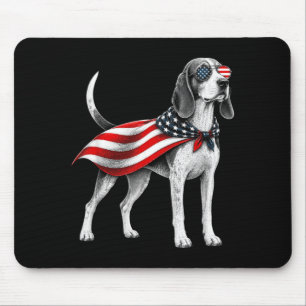 Coonhound 4. Juli Amerikanische Flagge Hund Patrio Mousepad