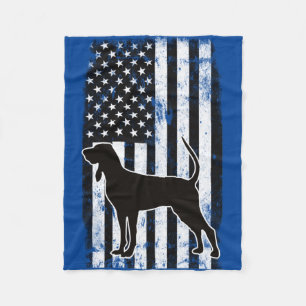 Coonhound & American Flag Fleecedecke