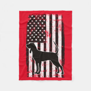 Coonhound & American Flag Fleecedecke