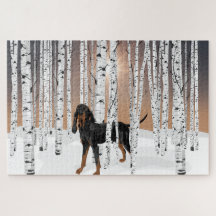 Coonhound Birch Forest