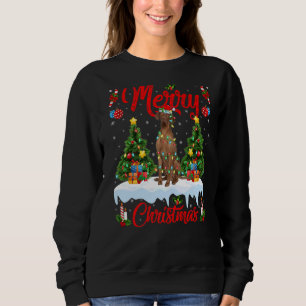 Coonhound Dog Lights Weihnachtsbaum Sweatshirt