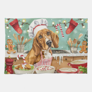 Coonhound-Feiertagsbacken: Festliches Weihnachten Geschirrtuch