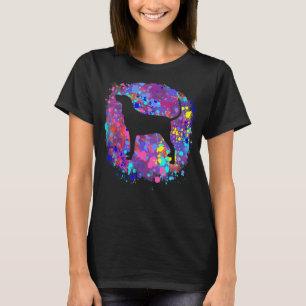 Coonhound-Hund Rosa Wasserfarbe-Spritzer-Kunst Lie T-Shirt