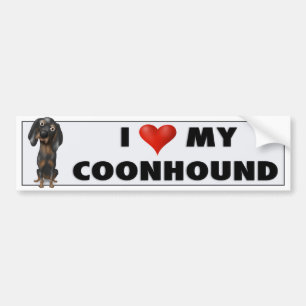 Coonhound-(Schwarzes und TAN) Liebe BTC Autoaufkleber