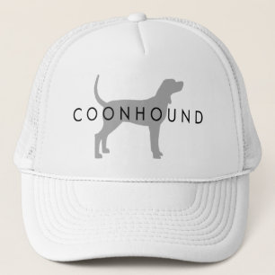 Coonhound (silbernes Grau mit Text) Truckerkappe
