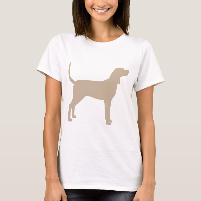 Coonhound-Silhouette (Tan) T-Shirt (Vorderseite)