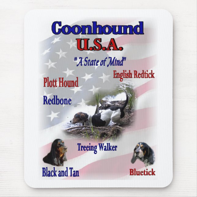 Coonhound USA Geschenke Mousepad (Vorne)