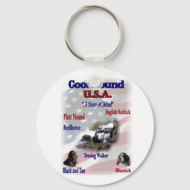 Coonhound USA Geschenke Schlüsselanhänger (Vorderseite)