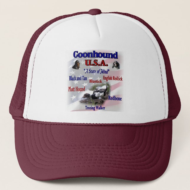 Coonhound USA Geschenke Truckerkappe (Vorderseite)