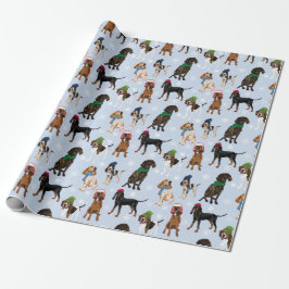 Coonhounds Hellblau Geschenkpapier
